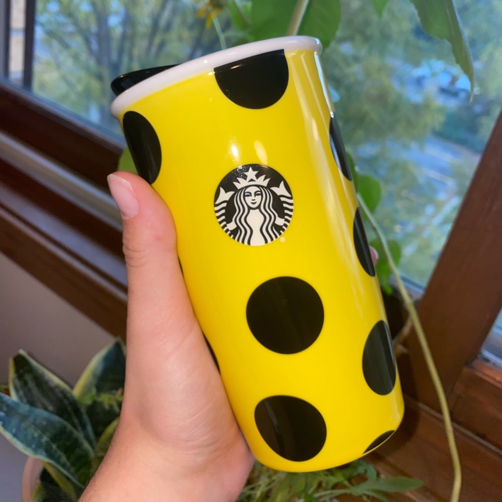 {Starbucks} retired 2015 yellow polka dot mug